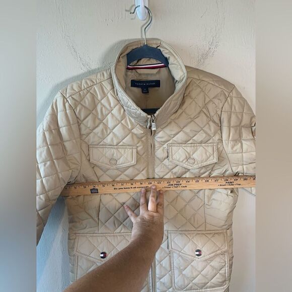 Tommy Hilfiger cream  quilted zip-up jacket size M - Picture 9 of 12